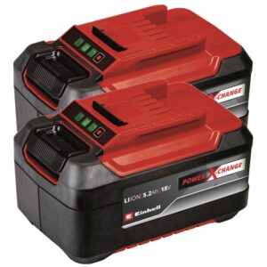 Kit 2 acumulatori Einhell Power X-Change Twinpack 4511526, 2x18 V, 5.2 Ah, 1260 W putere maxima