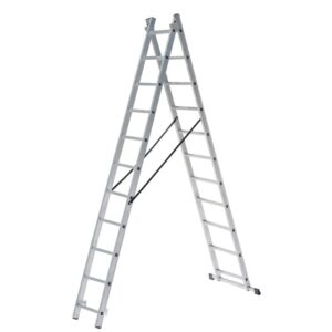 Scara aluminiu 2 tronsoane 2x11 trepte, profesionala, lung extinsa 5.03 m, fabricata in UE