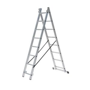 Scara aluminiu 2 tronsoane 2x8 trepte, lungime maxima 3.43 m, fabricata in U.E.