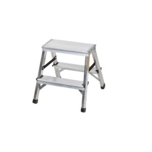 Scara aluminiu dubla 2x2 trepte, inaltime 0.39 m, fabricata in UE