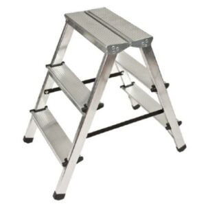 Scara aluminiu dubla 2x3 trepte, inaltime 0.6 m, fabricata in UE