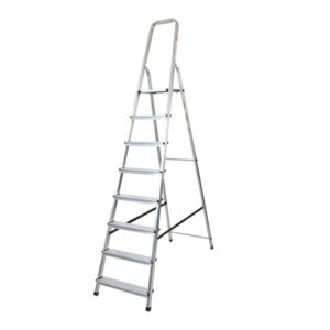 Scara aluminiu pliabila 7 trepte, 6 trepte + platforma, fabricata in UE