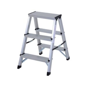 Scara cu 3 trepte, Aluminiu, Argintiu