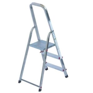 Scara dubla din aluminiu Krause KR-000712, 2.55 m inaltime lucru, 3 trepte, pliabila