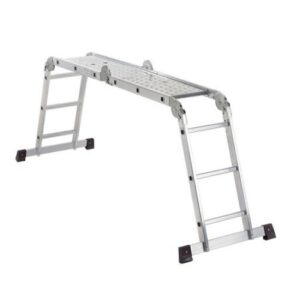 Scara multifunctionala 4x3 trepte + Platforma de lucru, Aluminiu, pliabila, 14 trepte