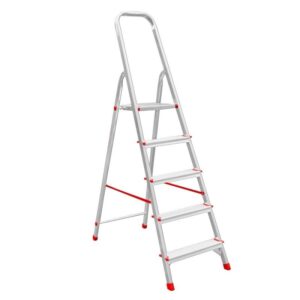 Scara Pliabila din Aluminiu, 5 Trepte, 1.76 x 0.46 m, Platforma 26.3 x 26.3 cm