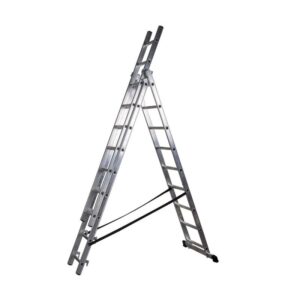 Scara profesionala din aluminiu, 3 tronsoane, 3x11 trepte