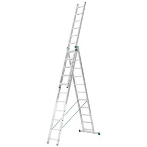 Scara universala aluminiu Alverosal Eurostil, 3 tronsoane, 11 trepte, 3x11, inaltime 7.11 m