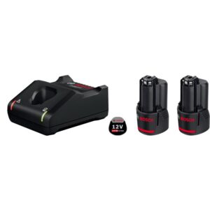 Set 2 acumulatori Li-Ion Bosch Professional GBA, 12 V, 2.0 Ah + incarcator GAL 12V-40 + cutie carton