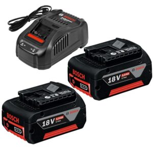 Set 2 acumulatori Li-Ion Bosch Professional GBA 18V, 5.0 Ah, 14.4-18 V, 8 A + incarcator GAL 1880 CV